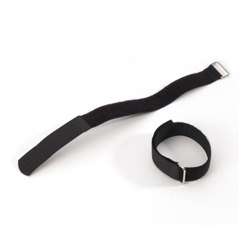 Klettband für Kabel mit Metalschlaufe, schwarz, 20 x 250mm